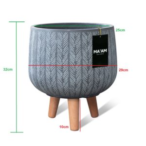 MAAM Ivy - grijze bloempot op poten visgraat design - diameter 29